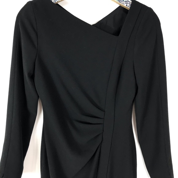 L.K. BENNETT Black Angela Long Sleeve Dress 4 - Picture 7 of 12